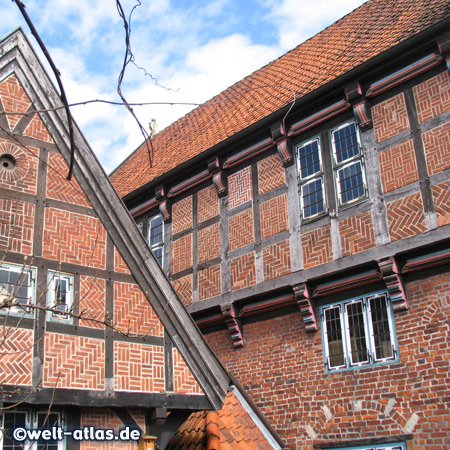Details of half-timbered facades of Wilster