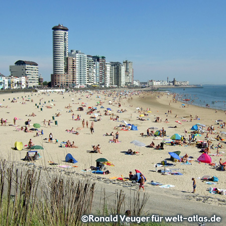 Summer day at the beach in Vlissingen, Netherlands