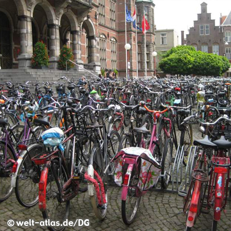 Fahrräder vor der Universität in Groningen