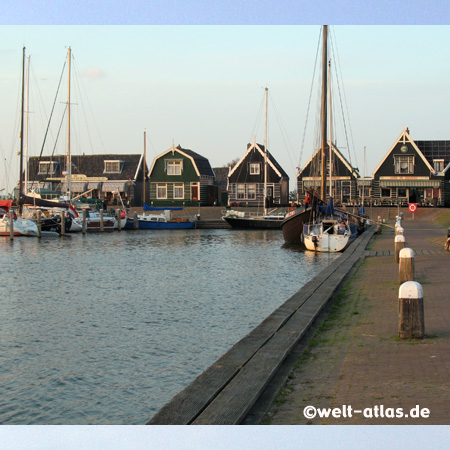 tiny village Marken with characteristic wooden houses
