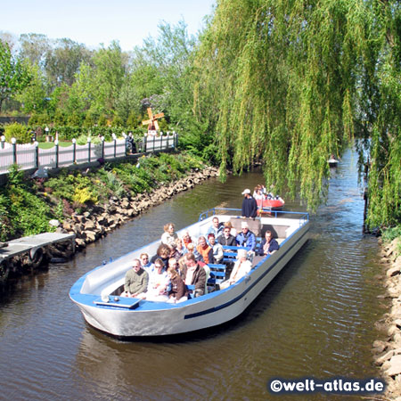 Boat trip on a gracht in Friedrichstadt,  Northern Friesland 