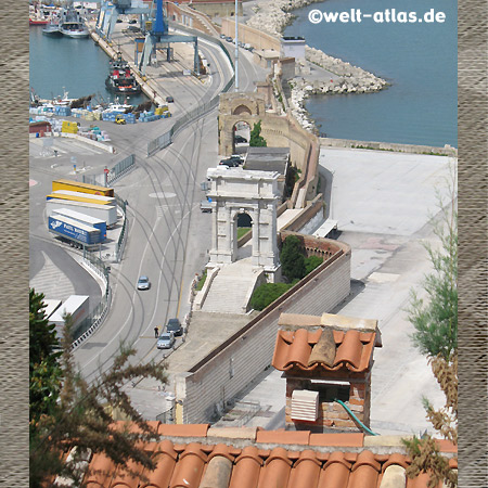 Port of Ancona, Arco di Traiano, Le Marche, Adriatic Coast, Italy