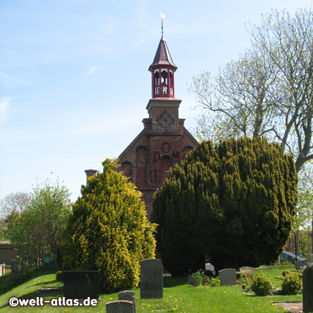 Insel-Dom St. Theresia mit Friedhof, Osterdeich auf Nordstrand