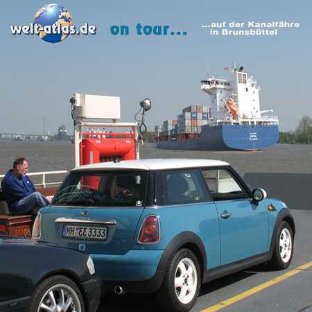 welt-atlas on tour, with the canal ferry at Brunsbuettel