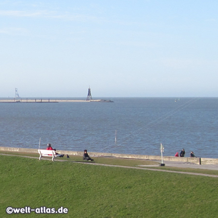 The Kugelbake in Cuxhaven where the Elbe flows into the North Sea