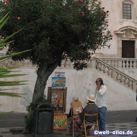 Künstler auf der Piazza IX. Aprile, Taormina 