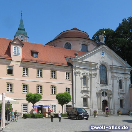 St. George Church and courtyard of Weltenburg Abbey