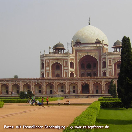 Das Humayun-Mausoleum in Delhi, Indien, Weltkulturerbe.Foto:© www.reisepfarrer.de