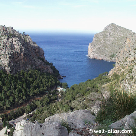 The bay of Sa Calobra in the Serra de Tramuntana 