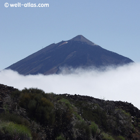 Spitze des Teide, Nationalpark Teide, UNESCO-Welterbestätte, Teneriffa, Kanarische Inseln 