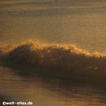 Welle des Indischer Ozean im Sonnenuntergang