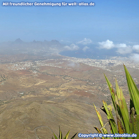 View from Monte Verde to Mindelo, Sao Vicente, Cape Verde