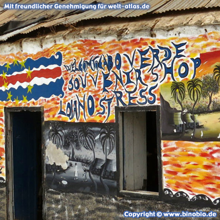 Souvenirshop in Povoacao Velha auf Insel Boa Vista, Kapverden – Fotos: Reisebericht Kapverden, kapverden.binobio.de