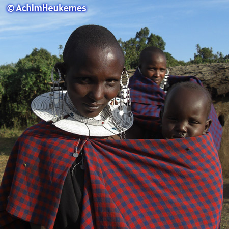 Maasai people in the Ngorongoro Crater in Tanzania, picture taken by Achim Heukemes, a German Ultra Runner