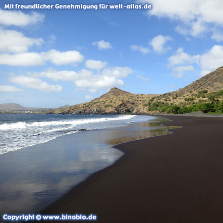 Black beach, Ribeira da Prata on Santiago Island, Cape Verde