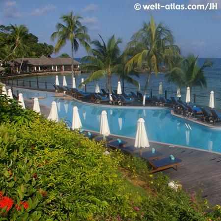 Pool des "Le Meridien Fisherman's Cove", Beau Vallon Bay, Mahé