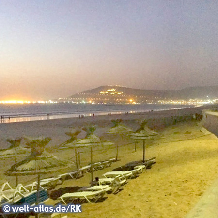 Agadir beach at night