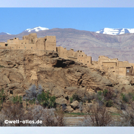 Kasbah and High Atlas mountains