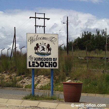 Königreich Lesotho, an der Grenze