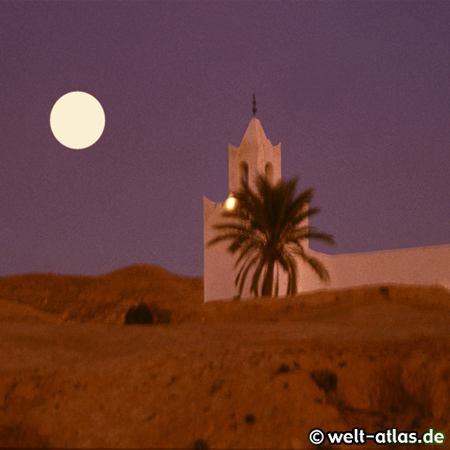 Mosque at full moon