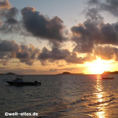 Sunset at Grand Anse Praslin, Seychelles