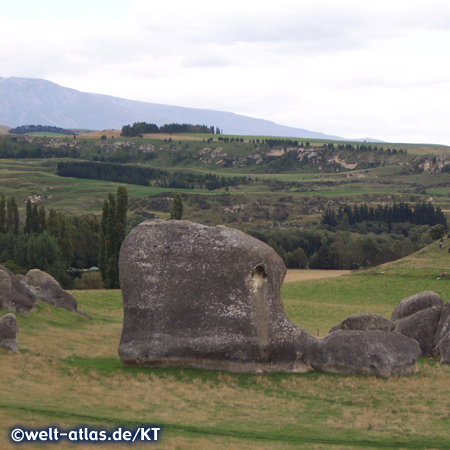 die Elephant Rocks im Waitaki Valley