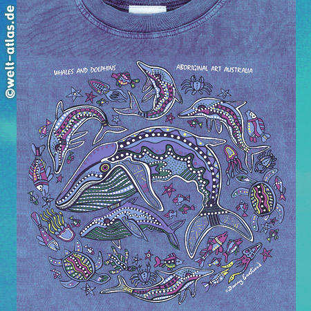 T-Shirt aus Australien,Motiv Whales and Dolphins