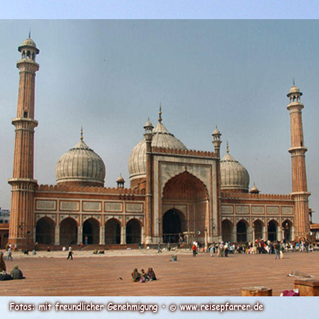 Jama Masjid, die Freitagsmoschee in Delhi ist größte Moschee IndiensFoto:© www.reisepfarrer.de