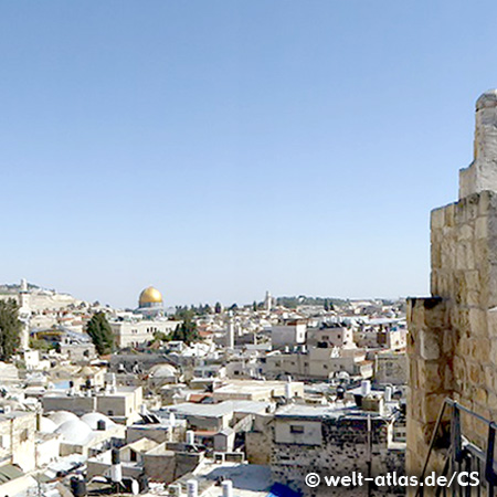 Jerusalem, Altstadt mit Felsendom, IsraelÄltester Sakralbau des Islam, erbaut im 7ten Jahrhundert