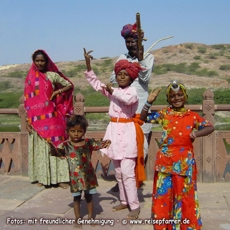 Musikerfamilie auf dem Mehrangarh Fort in Jodhpur, Rajasthan IndienFoto:© www.reisepfarrer.de