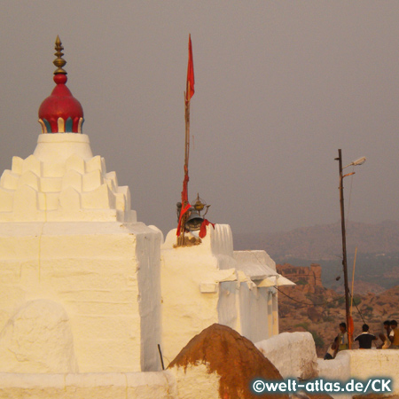 Hanuman Tempel, Monkey Tempel auf dem Anjanaya Hill, Hampi, Indien