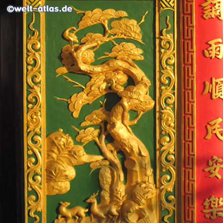 Detail of Dinh Cau Buddhist temple,Duong Dong 