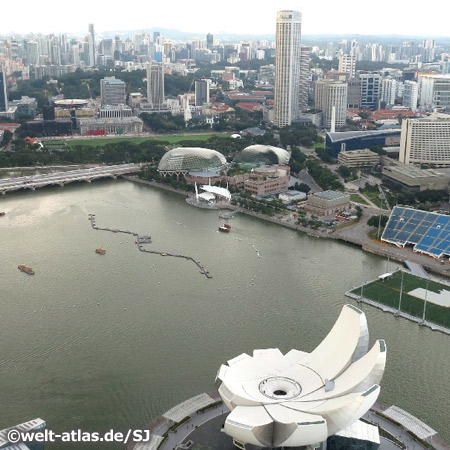 View from Marina Bay Sands Hotel across the Marina Bay