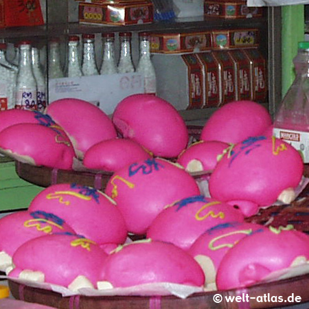 Malaysian pink balls of dough