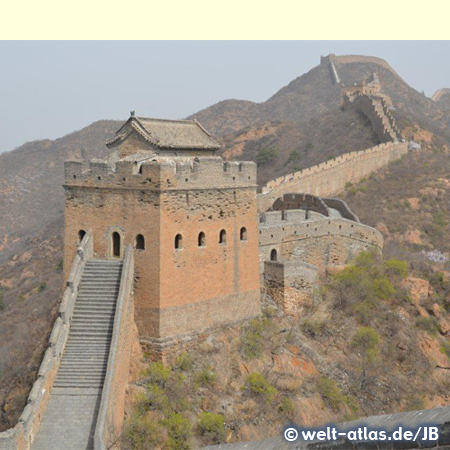 Die Chinesische Mauer, restaurierter Abschnitt bei Jinshanling 