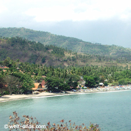 Bucht, Strand, Fischerboote,Bucht von Senggigi