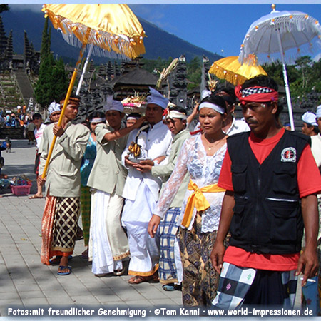 People at religious ceremony, Pura Besakih Temple, Bali