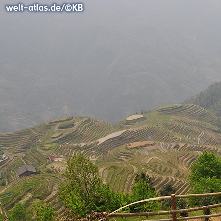 Die Reisterrassen von Longsheng im Gebiet der Volksgruppe der Yao