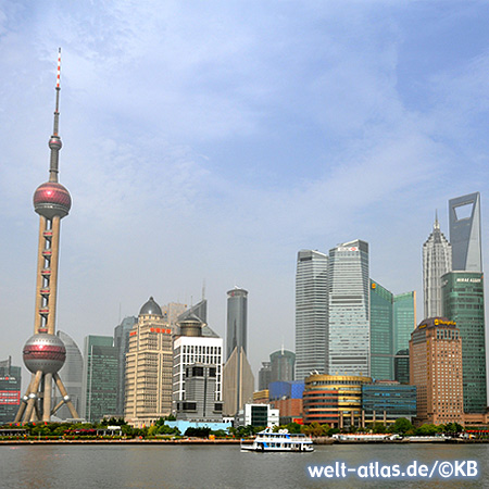 Blick vom Bund hinüber nach Pudong, Shanghai