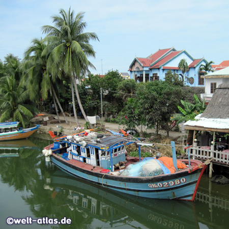 Boote auf dem Thu-Bon-Fluss, Hoi An 