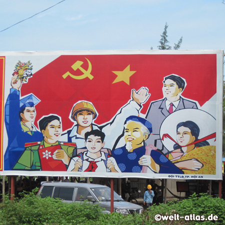 Propaganda Poster with hammer and sickle