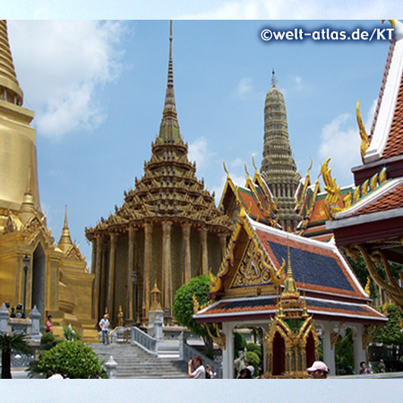 Rooftops and chedis at Wat Phra Kaew