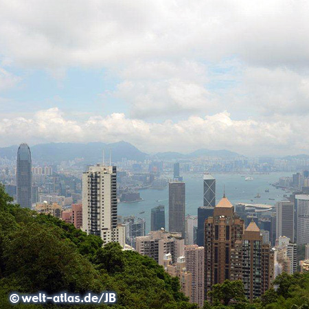 Victoria Peak view, overlooking Hong Kong's skyscrapers