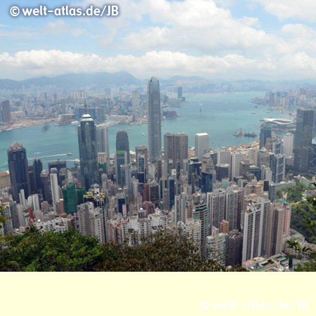 Victoria Peak, overlooking Hong Kong skyscrapers