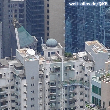 In between skyscrapers of Hong Kong Island 