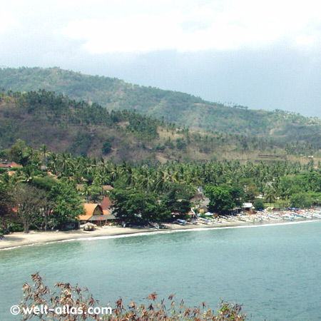 Bay, beach, Bay of Senggigi, Lombok, Indonesia