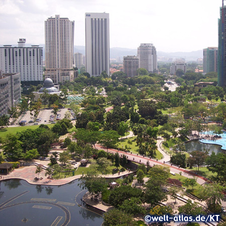 Kuala Lumpur City Center Park with  Asy-Syakirin Mosque