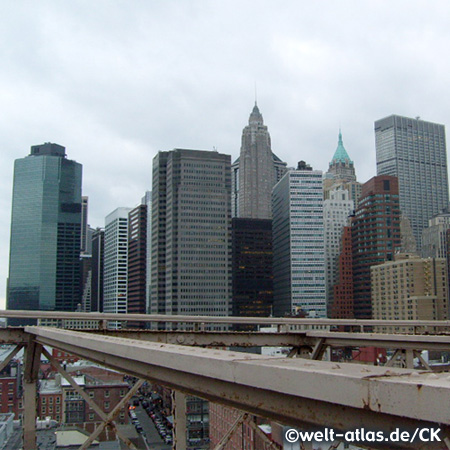 New York Skyline von der Brooklyn Bridge