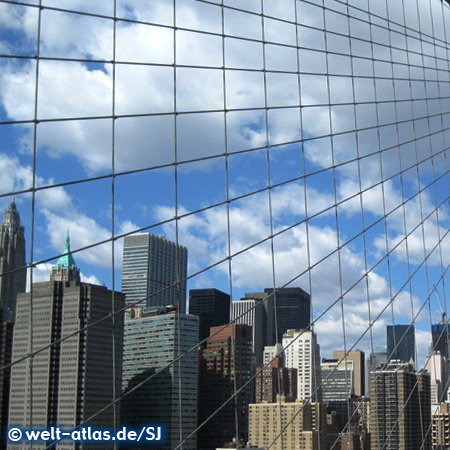 Blick von der  Brooklyn Bridge, Manhattan