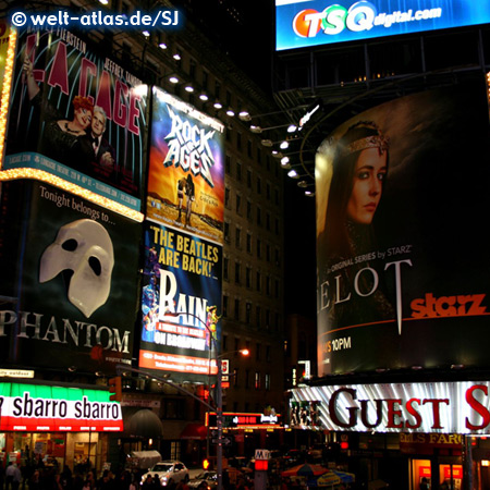 Lights of Times Square at night